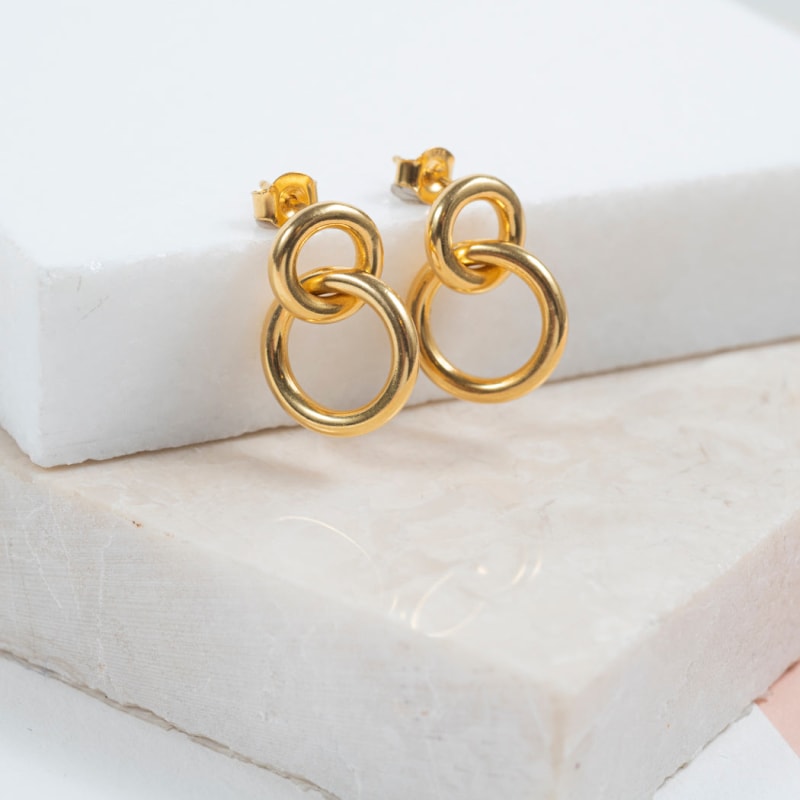 Thumbnail of Kelso Large Chunky Gold Vermeil Earrings image