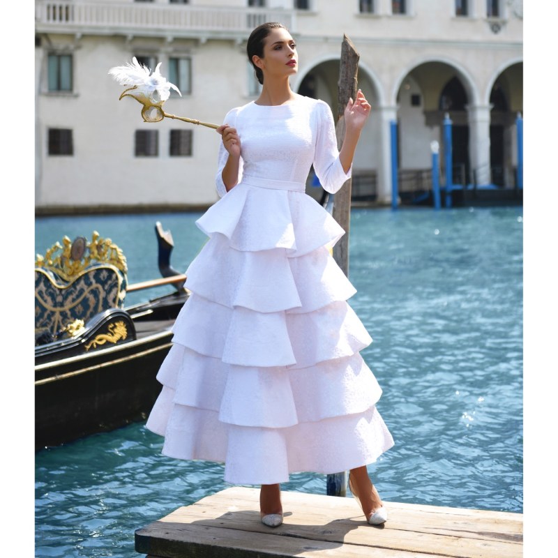 Thumbnail of Wedding Dress-Blouse Transformer Jacqueline - White image