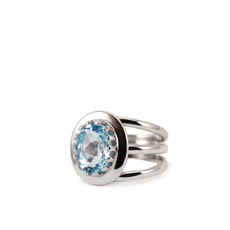 Thumbnail of Luccichio Sky Blue Topaz Spiral Ring image