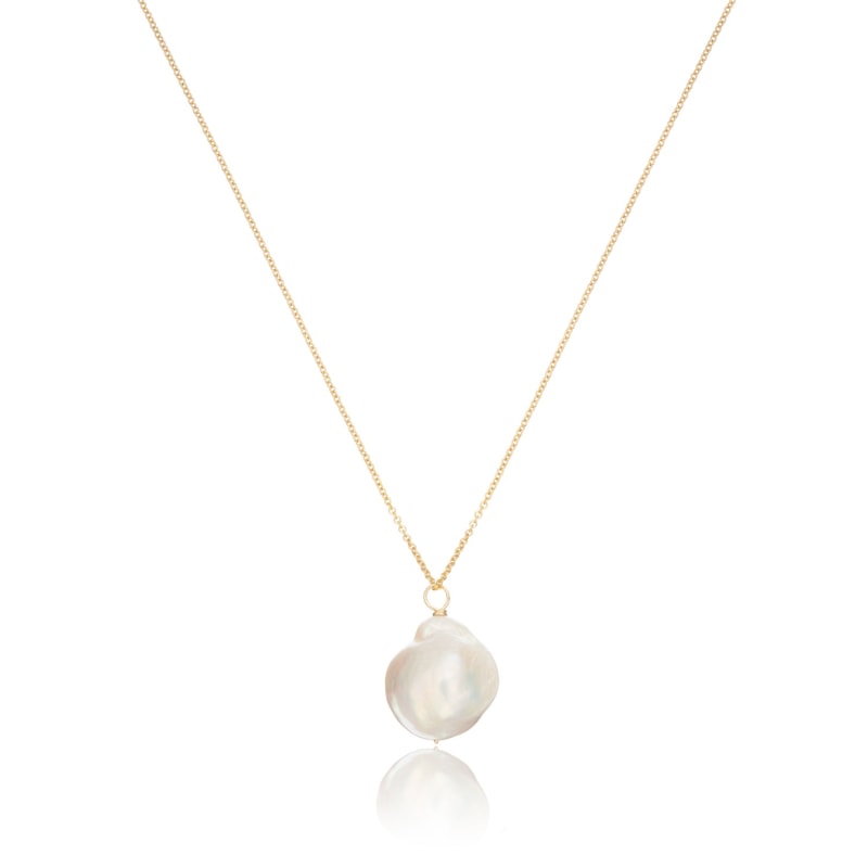 Thumbnail of Gold Large Baroque Pearl Necklace image