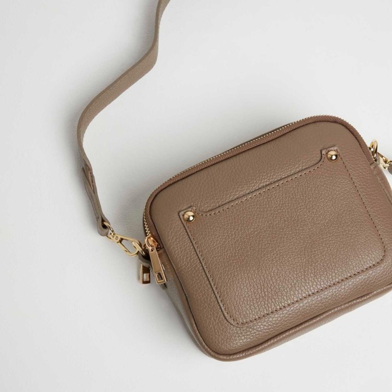 Sienna Crossbody Bag In Dark Taupe, B & Floss