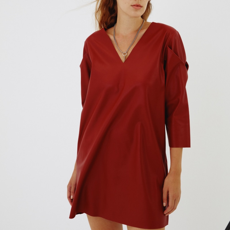 Thumbnail of Vvv Leather Dress Red image