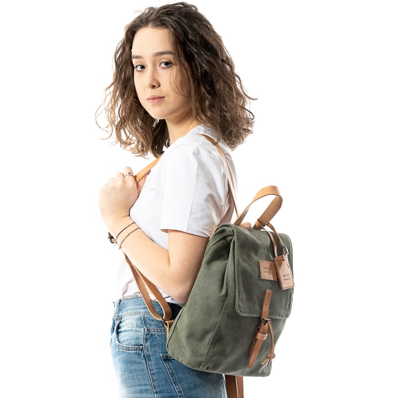 Thumbnail of Backpack In Cotton Green & Cuoio image