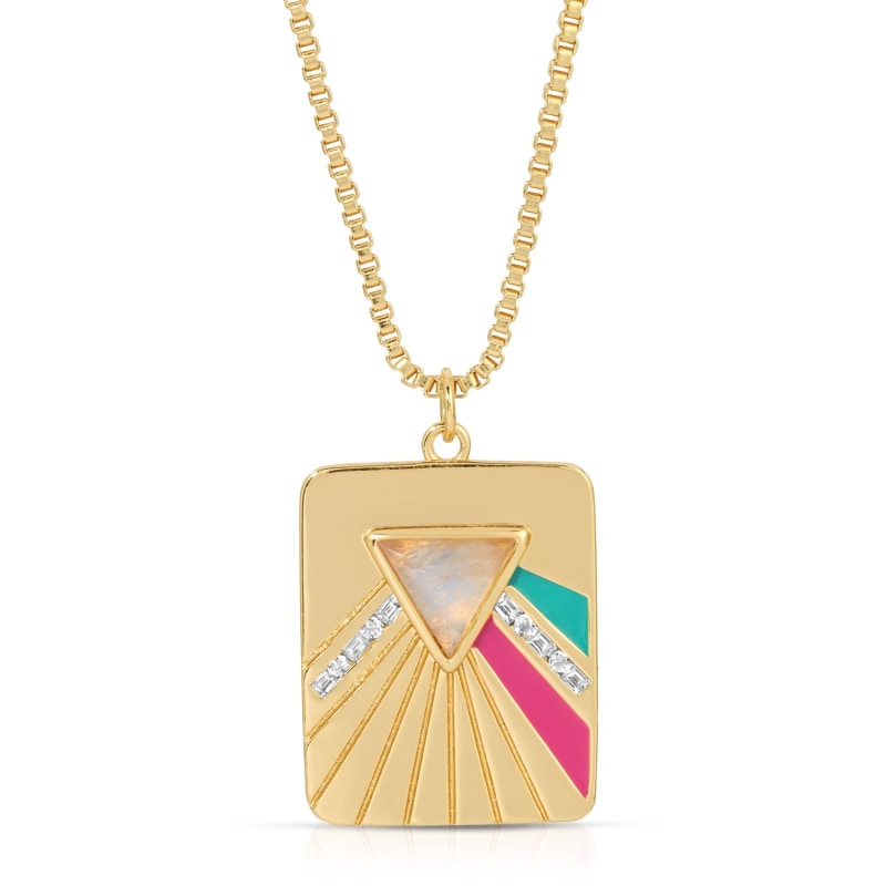 Thumbnail of Bright Side Necklace - Teal & Fuchsia image