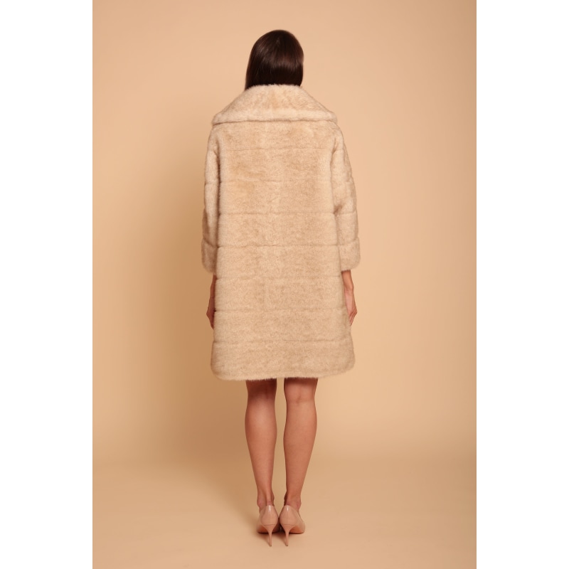 Thumbnail of 'Hollywood' Faux Fur Coat In Crema image