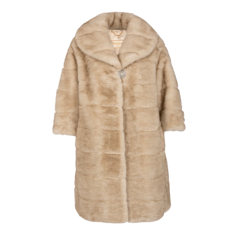 Thumbnail of 'Hollywood' Faux Fur Coat In Crema image