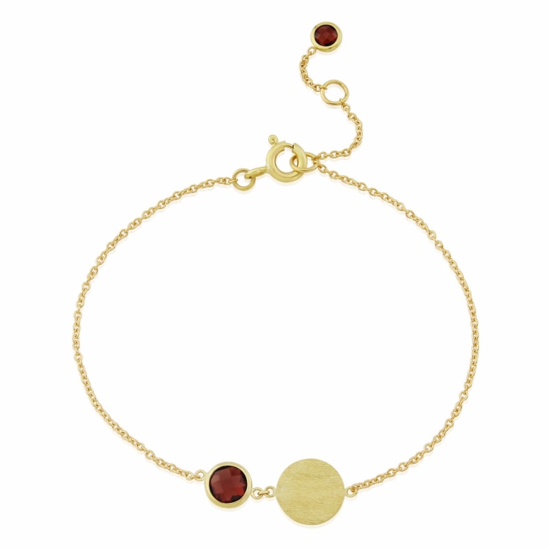 Thumbnail of Bali 9Ct Gold January Birthstone Bracelet Garnet image