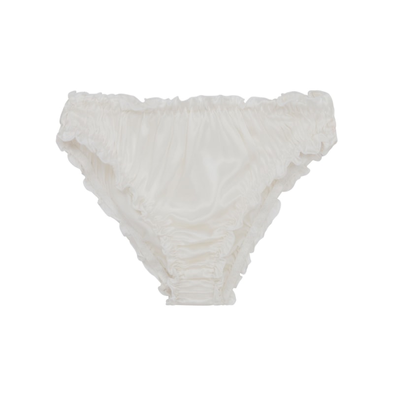 Silk & Cotton Lace Bodysuit - White & Sand - Grace, SAETA Paris