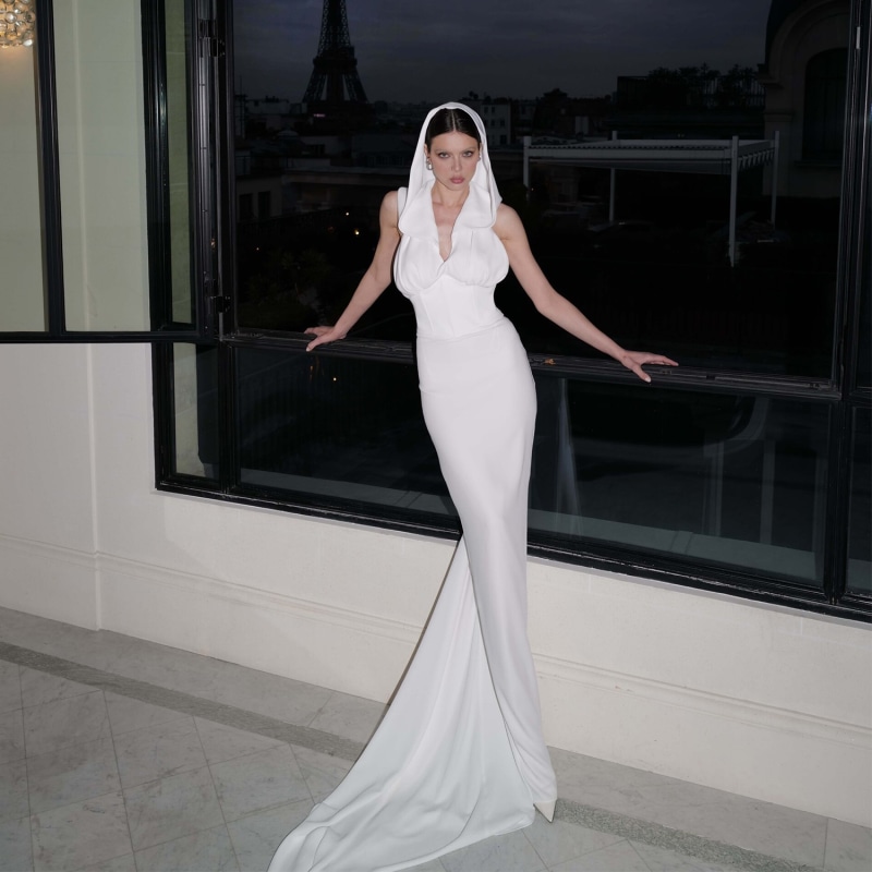 Hooded wedding dress store