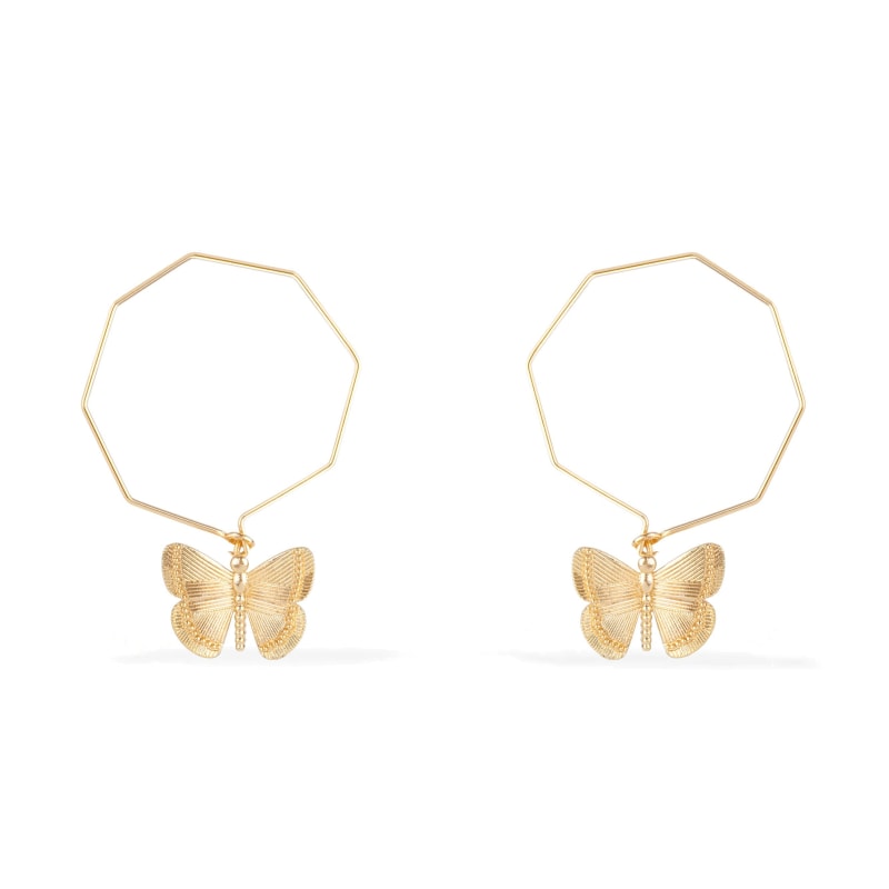 Thumbnail of Hoop Butterfly Earrings image