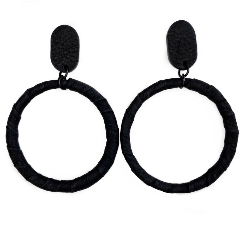 Thumbnail of Hoop Leather Earrings image