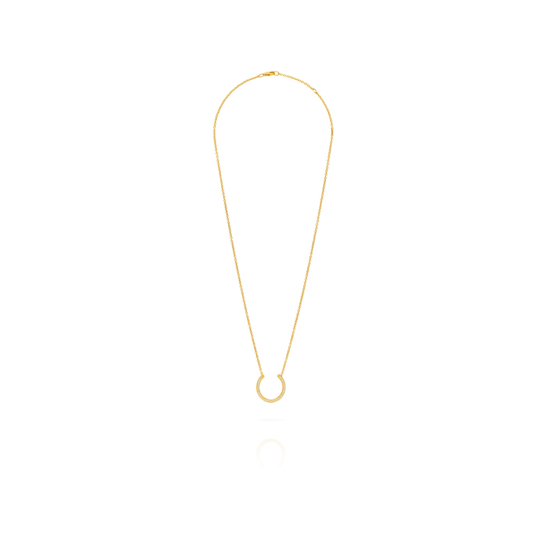 Thumbnail of Horseshoe Necklace In Solid Yellow Gold By Vincent Peach image