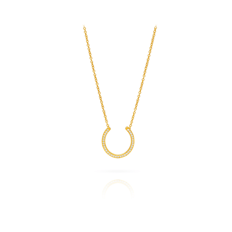 Thumbnail of Horseshoe Necklace In Solid Yellow Gold By Vincent Peach image