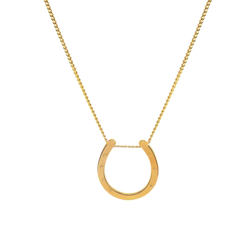 Thumbnail of Horseshoe Pendant & Chain In Gold Plated image