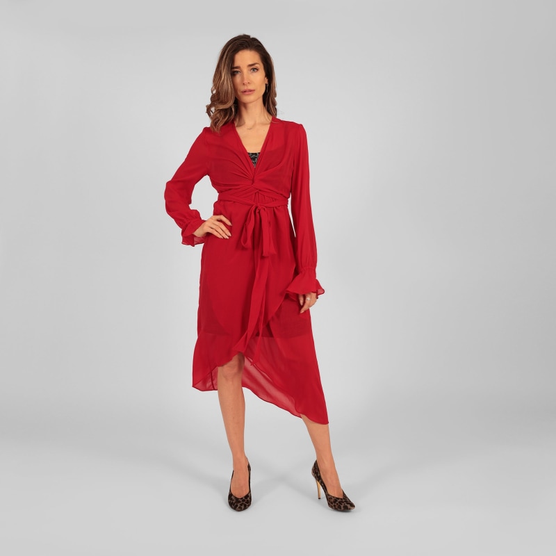 Thumbnail of Houli Midaxi Wrap Dress Red image