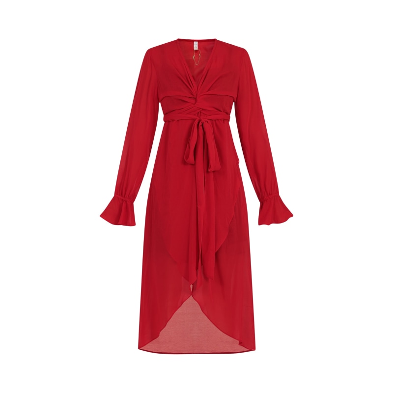 Thumbnail of Houli Midaxi Wrap Dress Red image