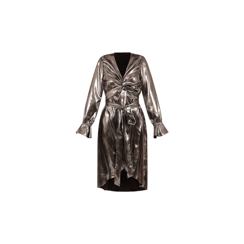 Thumbnail of Houli Midaxi Wrap Dress Silver image