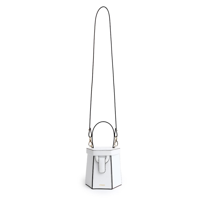 Thumbnail of Vegan Apple Leather Hexagon Crossbody & Shoulder Bag White image