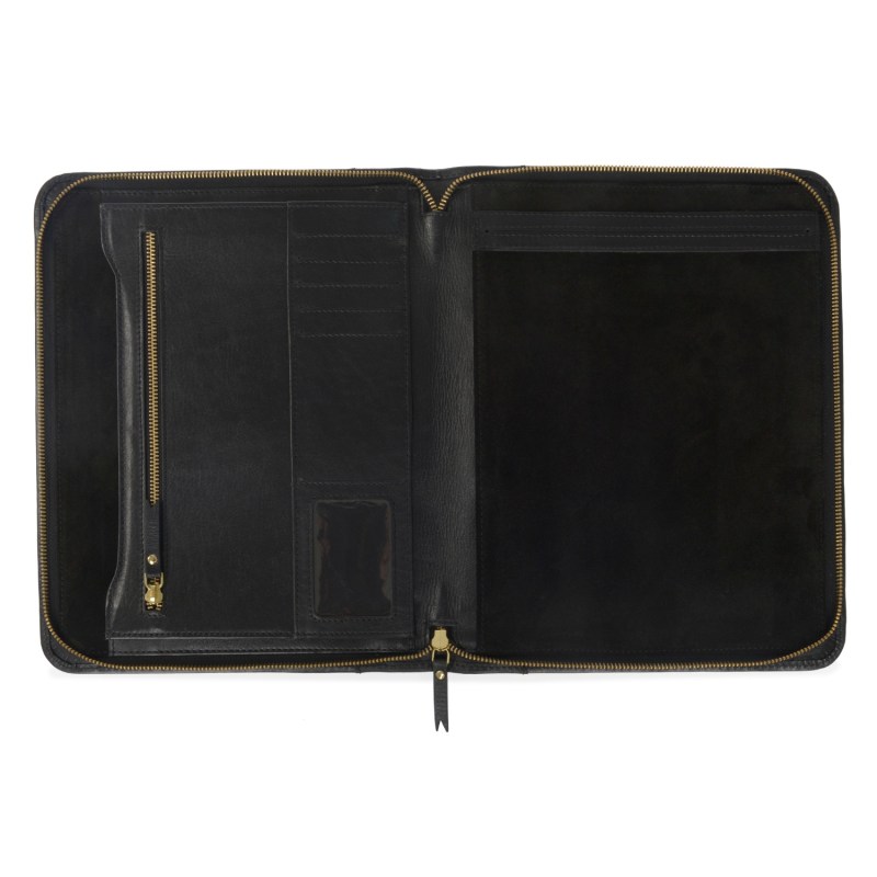 Défi Millennium black double document holder – Luxury Leather