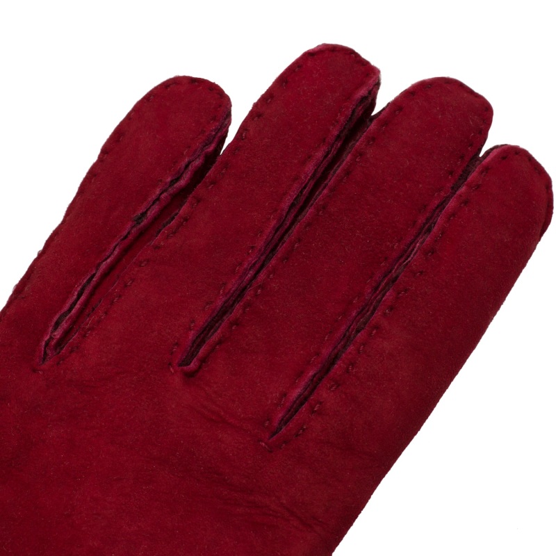 Thumbnail of Samurai - Women's Minimalist Shearling Gloves In Red Sheepskin Leather image