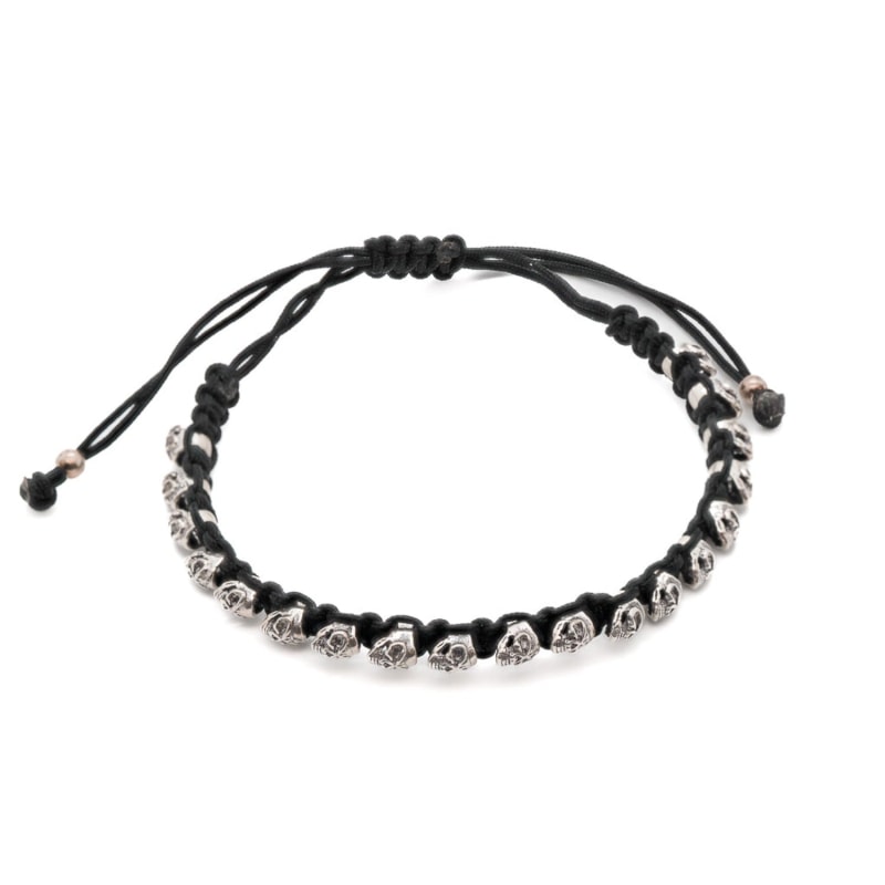 Solid silver skull bracelet top