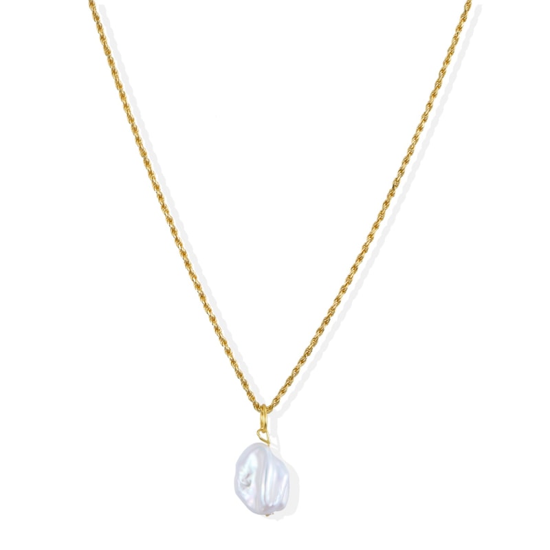 Thumbnail of Ari Rope Chain Pearl Necklace - 18K Gold Vermeil image