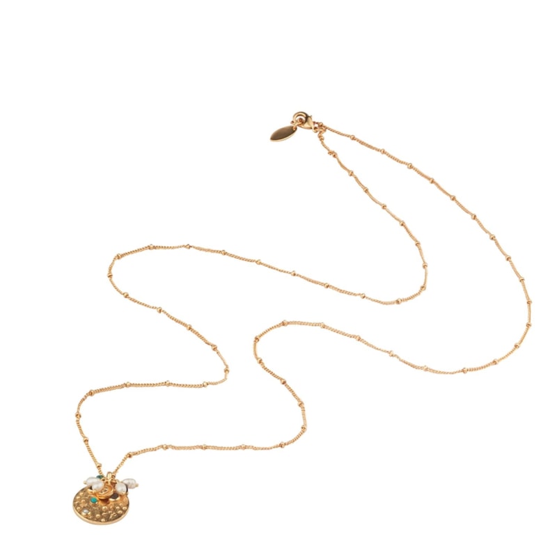 Thumbnail of Huette Gold Chain With Semi-Precious Stone And Pearl Pendants image