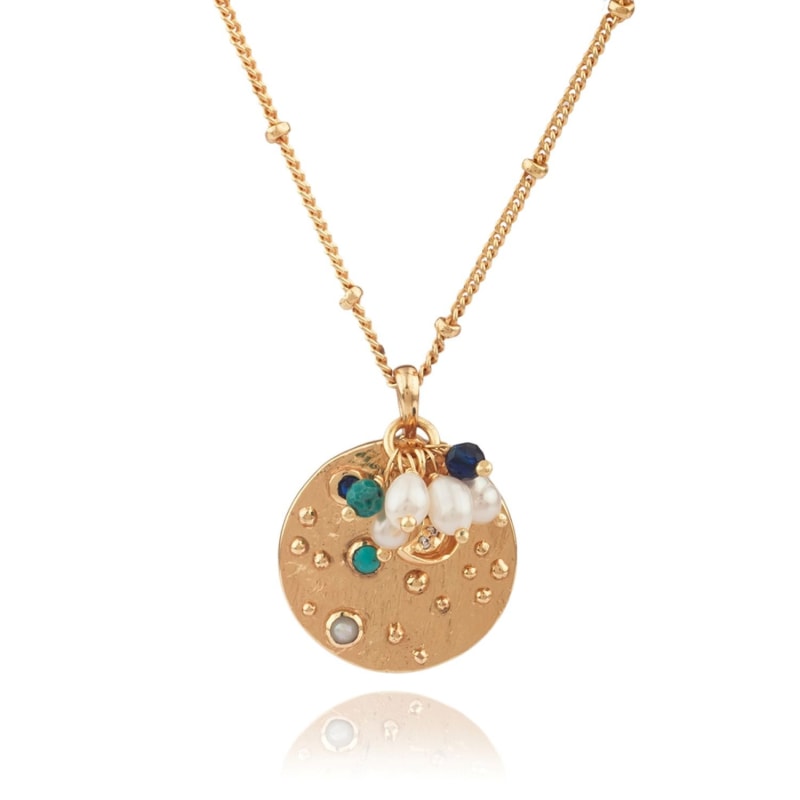 Thumbnail of Huette Gold Chain With Semi-Precious Stone And Pearl Pendants image