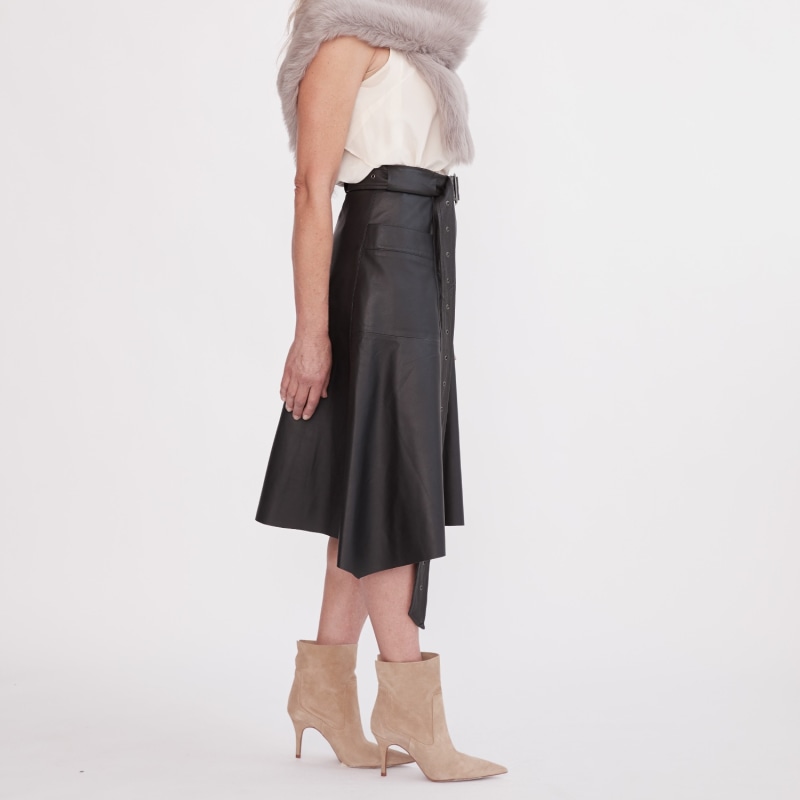 Thumbnail of Hudson High-Rise Skirt Black Leather image