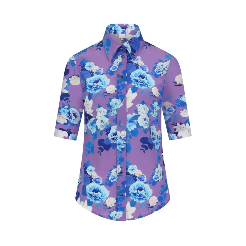 Thumbnail of Purple Blossom Silk Shirt image