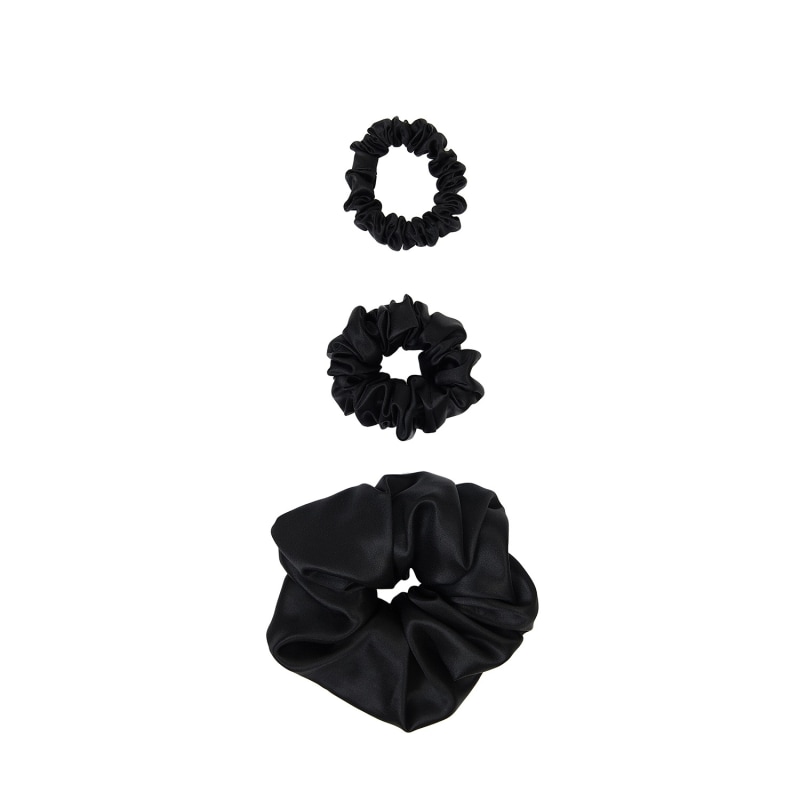 Thumbnail of Set Of Silk Scrunchies Trio Black image