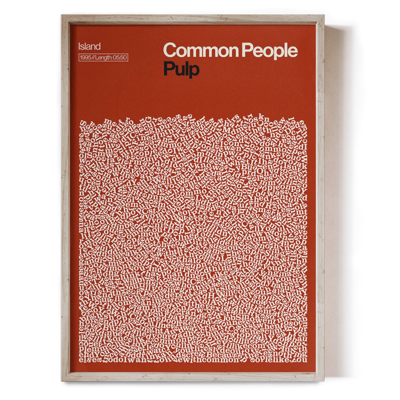 Thumbnail of Common People - Song Lyric Print image