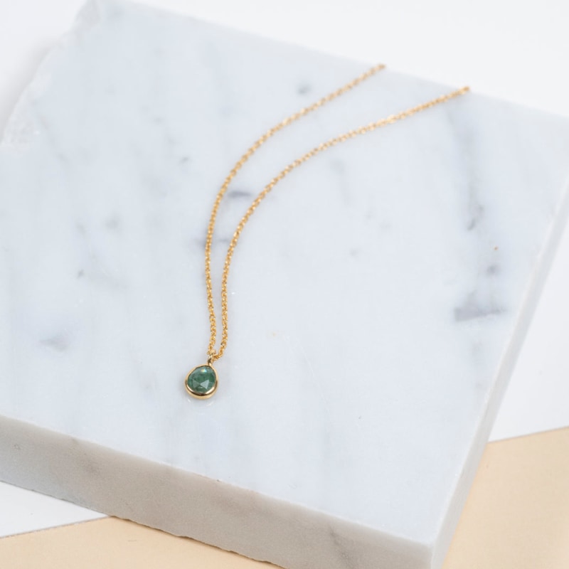 Thumbnail of Hampton Emerald & Gold Vermeil Necklace image