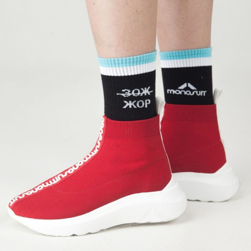 Thumbnail of Zozh Socks Cotton- Black & Blue image