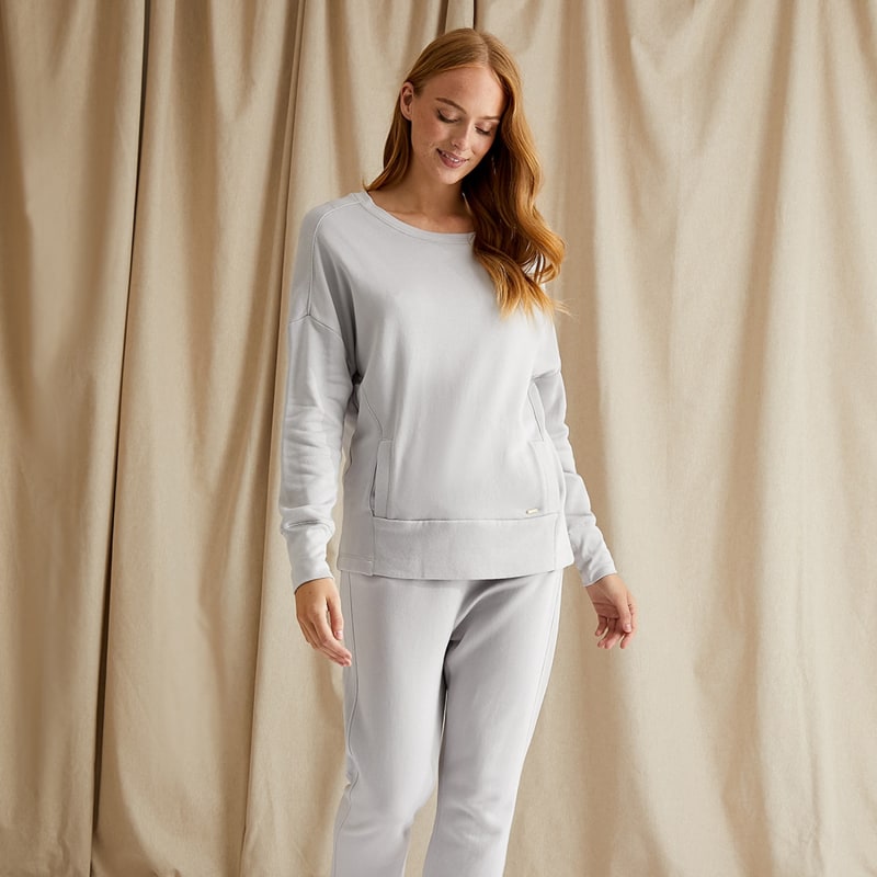 Thumbnail of Bamboo Leisure Crew Neck Sweatshirt In Dove Grey image