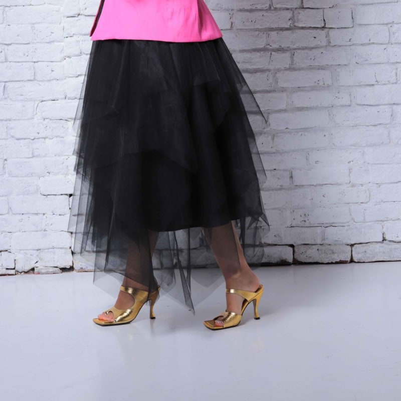 Thumbnail of Asymmetric Hemline Layered Tulle Skirt image