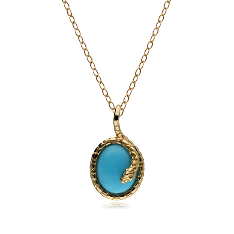 Thumbnail of Ecfew™ Oval Turquoise Snake Pendant image