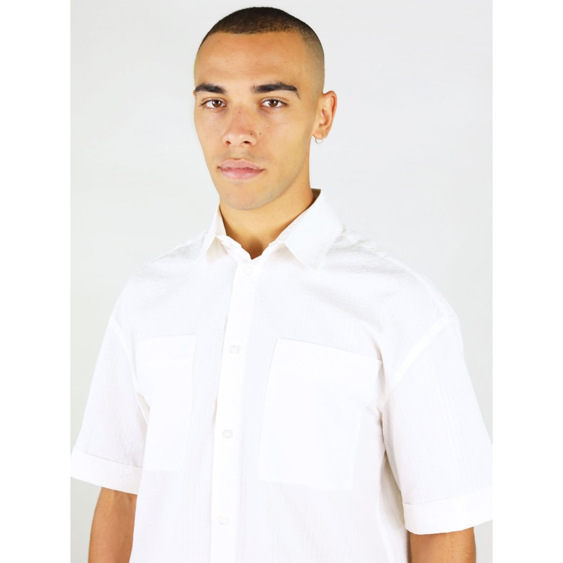 Thumbnail of Ocean Drive Mens Relaxed Linen Shirt, Upcycled Linen, In White image