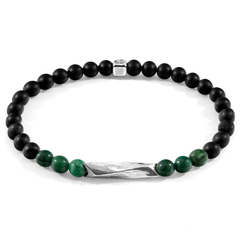 Thumbnail of Green Jade Orinoco Silver & Stone Bracelet image