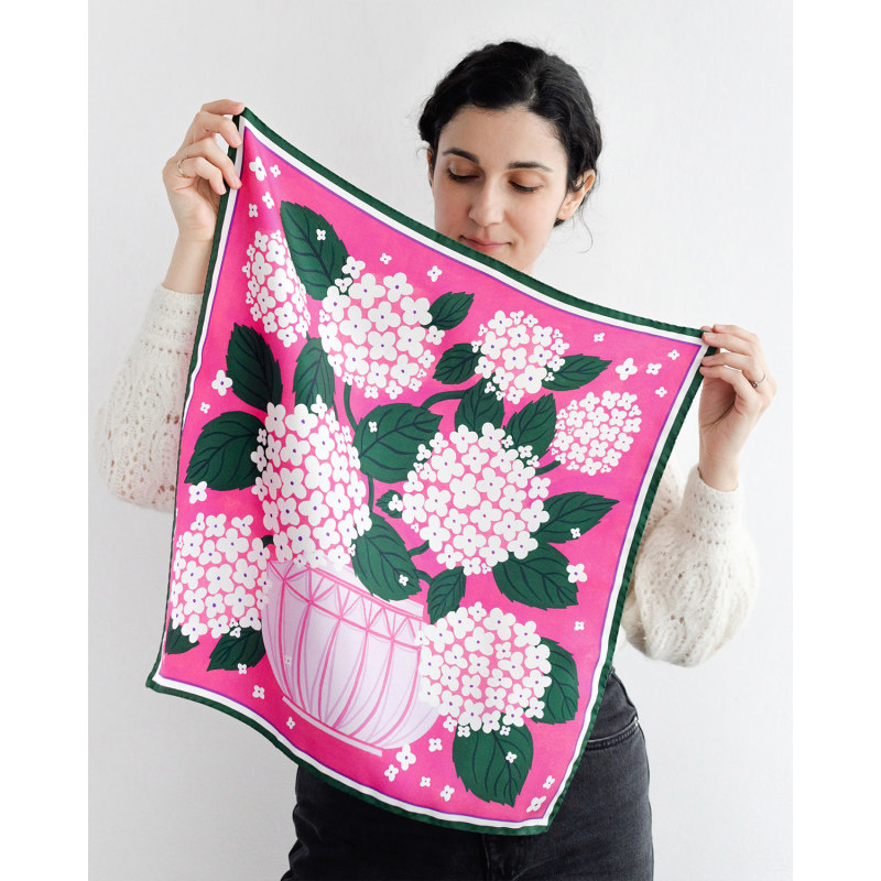 Thumbnail of Hydrangeas Small Silk Scarf image