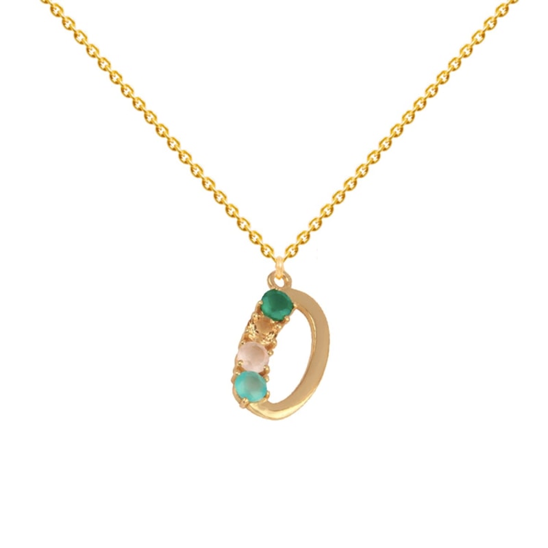 Thumbnail of Multicolored Initial O Necklace image