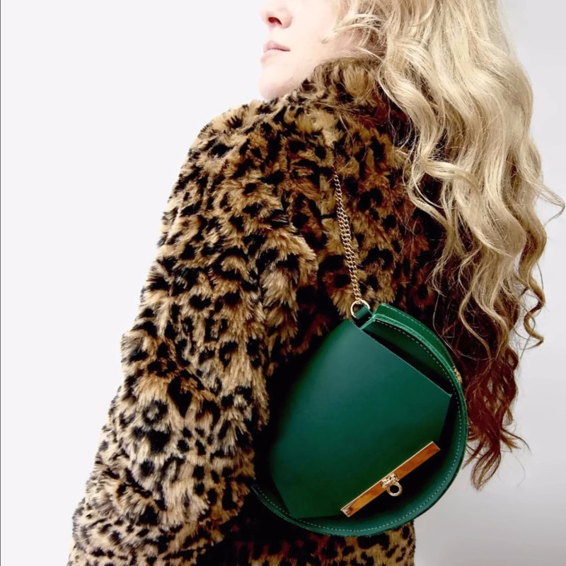 Mini Croc Shoulder Vegan Emerald Green Bag 