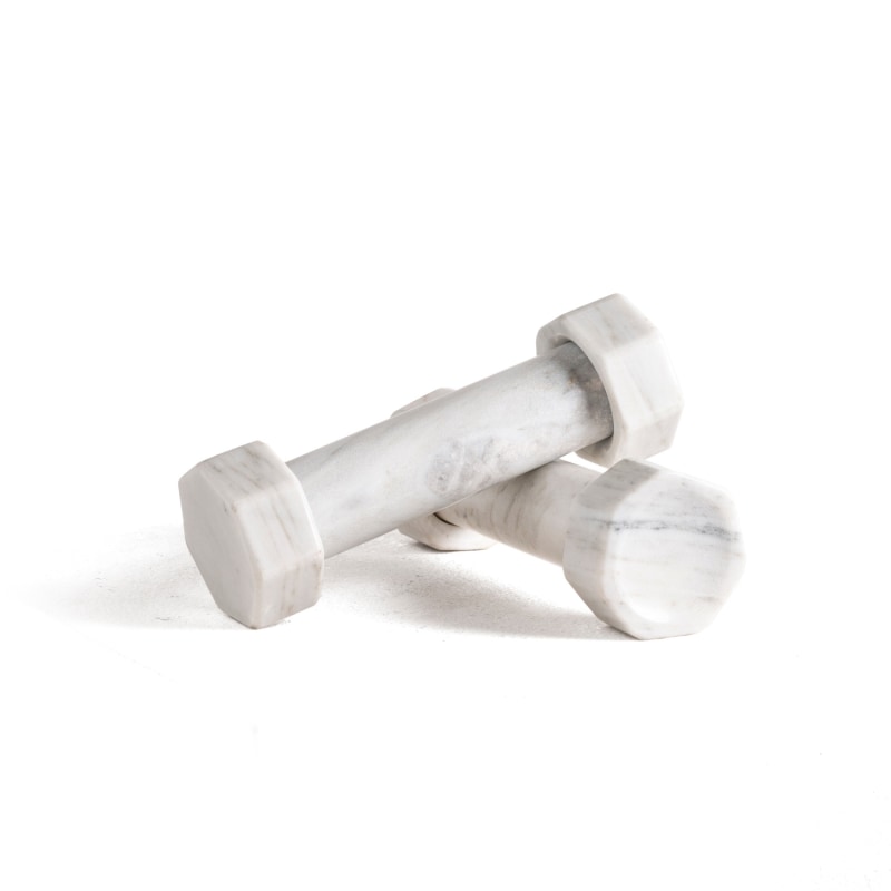 Thumbnail of Gym Dumbbells .8 Kilo Piece - White Marble image