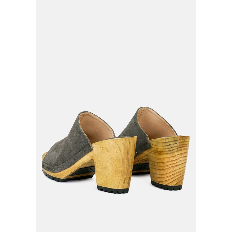 Grey suede clogs shop