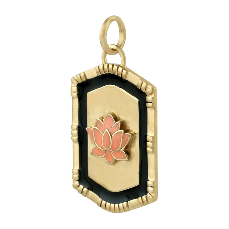 Thumbnail of Solid Yellow Gold Lotus Flower Pendant image