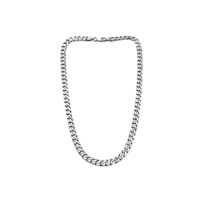 Thumbnail of Gun Metal Flat Cuban Curb Chain Necklace Short image