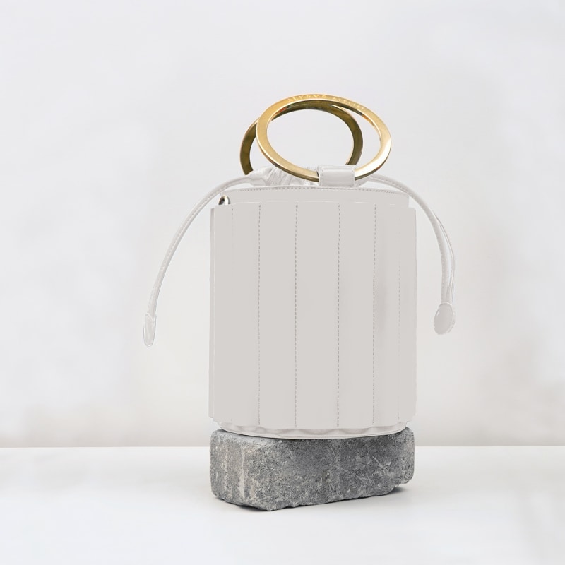 Thumbnail of Water Metal Handle Bucket Bag - White image