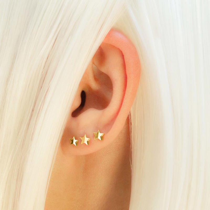 Thumbnail of Gold Alice Star Studs image