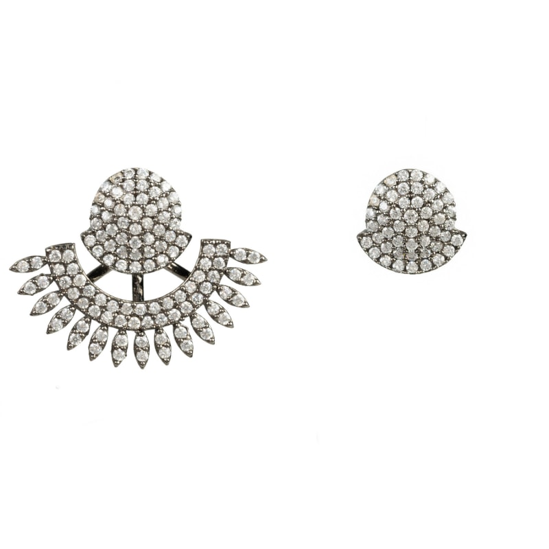 Thumbnail of Tribal Ear Jacket & Stud Earring Oxidised image