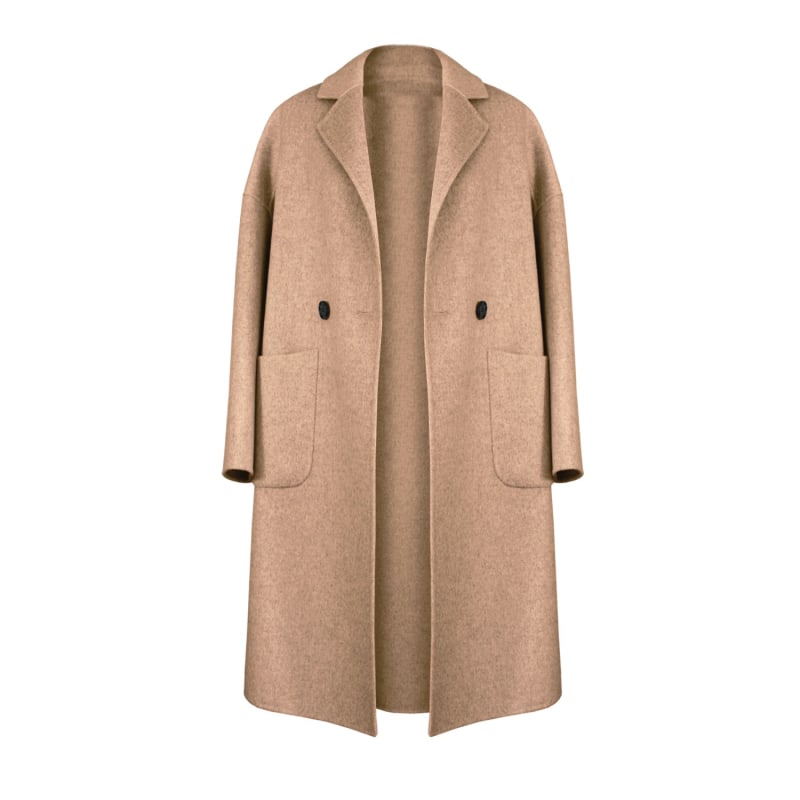 Double breasted tailored coat in wool blend